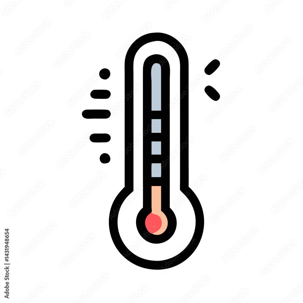 Slightly elevated thermometer showing temperature on a black background Slightly elevated thermometer showing temperature on a black background