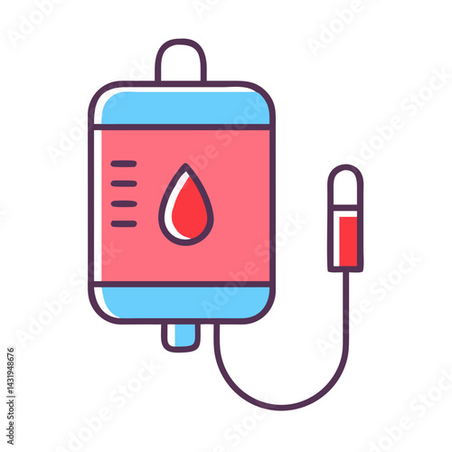 Blood bag, blood donation, medical supply icon