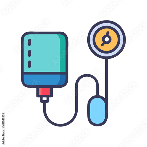 Cute Blood Pressure Monitor for Medical Illustration