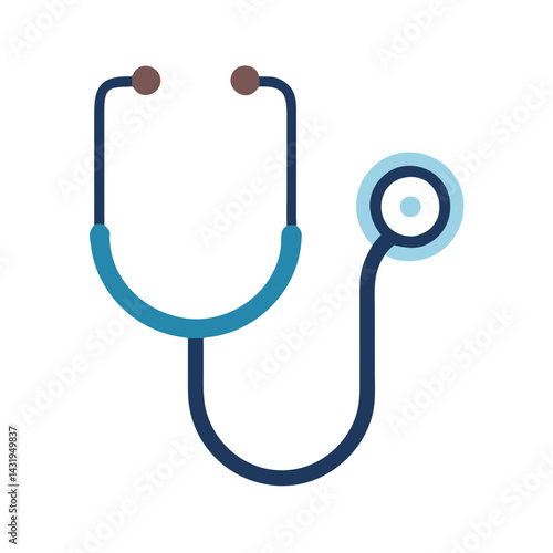 Simple Stethoscope Vector Icon on Black Background