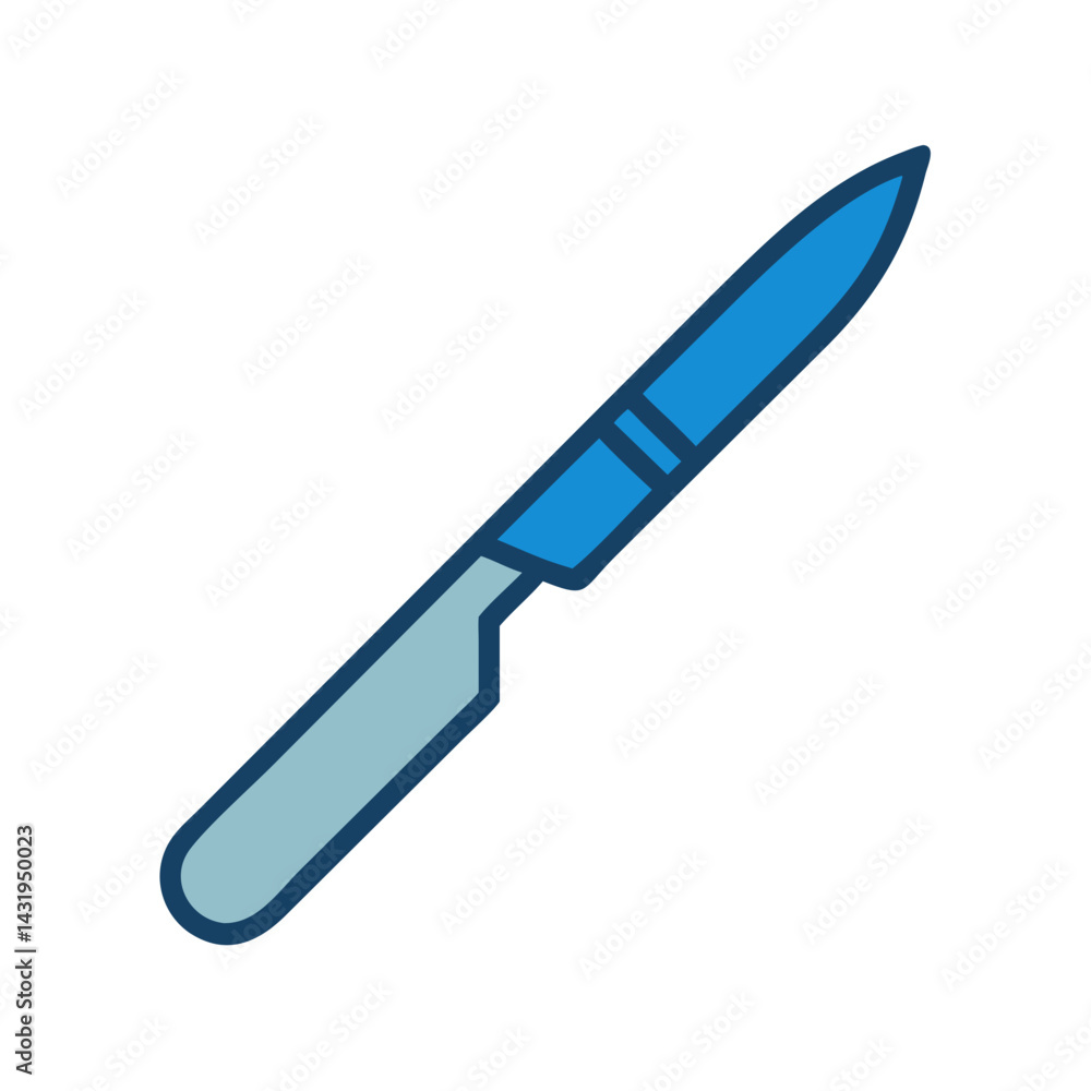 Blue Scalpel Icon on Black Background Illustration Blue Scalpel Icon on Black Background Illustration