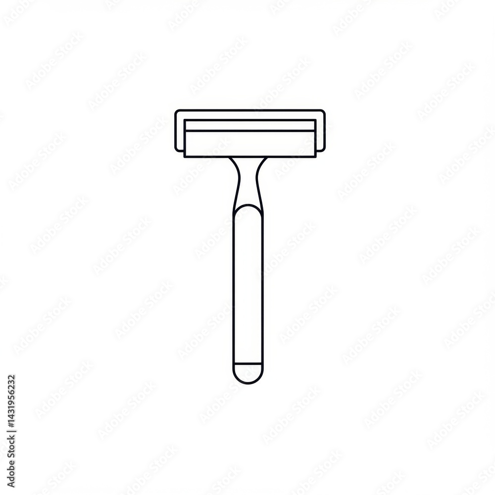 Simple line art illustration of a safety razor Simple line art illustration of a safety razor