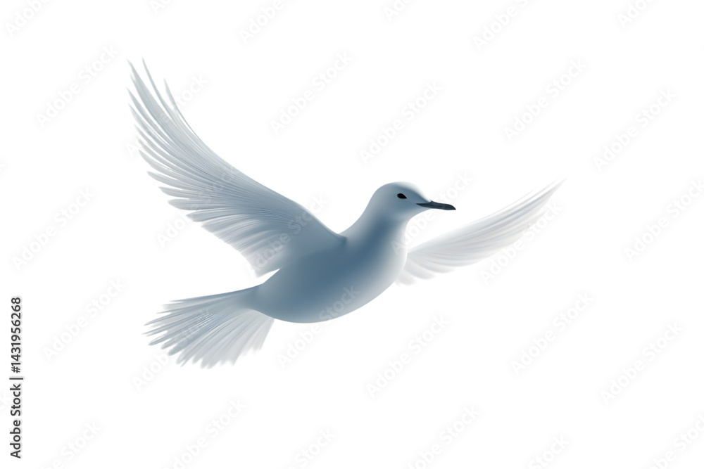 Fototapeta premium A graceful white bird in flight with spread wings perfect for nature freedom and peace theme