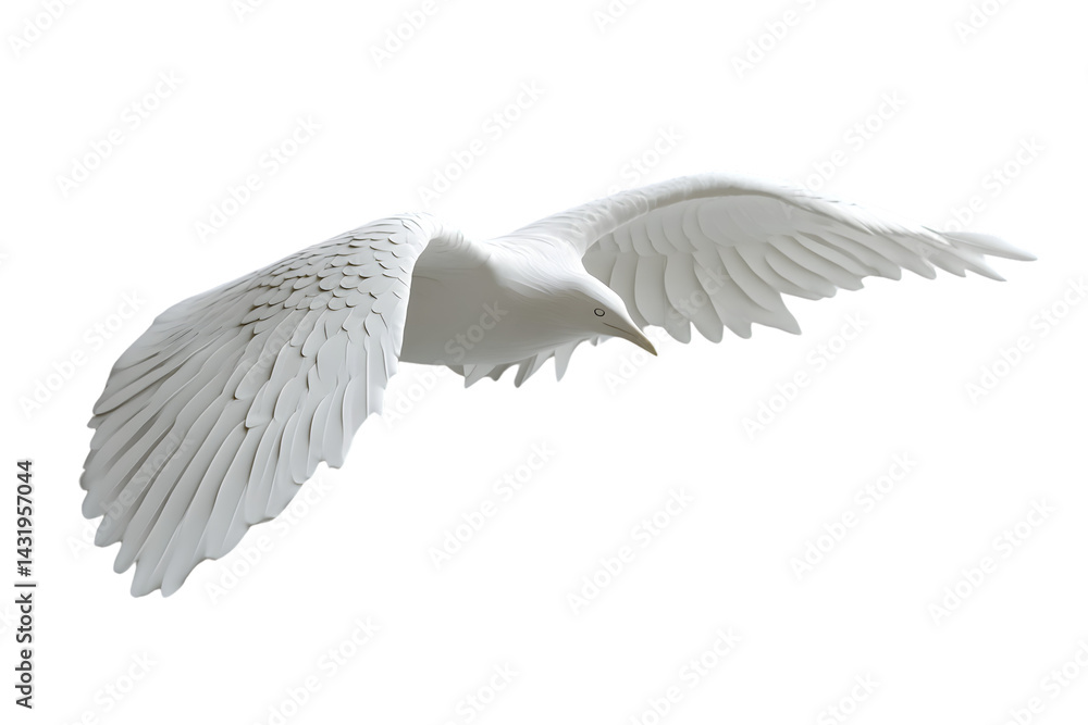 Obraz premium A majestic white bird in flight with outstretched wings perfect for nature wildlife and free