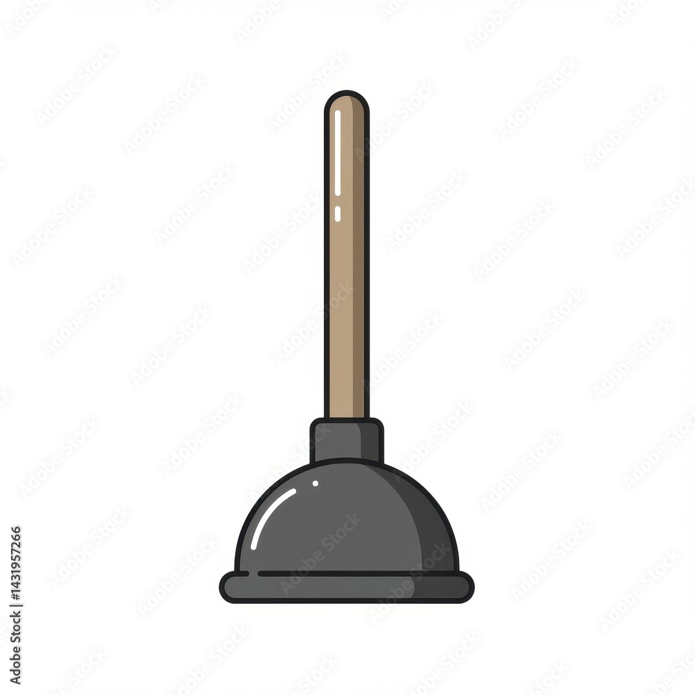 Simple plumbing plunger illustration for diy or repair purposes Simple plumbing plunger illustration for diy or repair purposes
