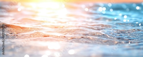 Obraz na płótnie Sunlit water surface with wave motion abstract background w salonie
