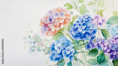 Wallpaper Mural Elegant wedding invitation card background . Minimal hand painted watercolor Hydrangea flowers texture template background. Design for wedding, vip cover, poster, rsvp moderncard.Valentine's Day Torontodigital.ca