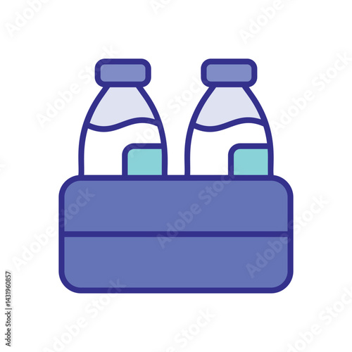 Milk Case icon vector stock illustration