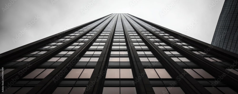 Tall skyscraper building low angle view modern architecture