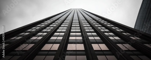 Obraz na płótnie Tall skyscraper building low angle view modern architecture w salonie