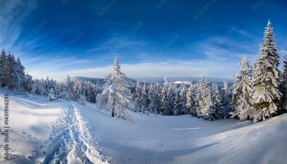 beautiful panorama of the polish beskidy mountains on the way to rysianka during a snowy winter the landscape was captured while trekking beautiful panorama of the polish beskidy mountains on the way to rysianka during a snowy winter the landscape was captured while trekking
