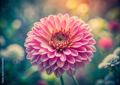 Obraz na płótnie Vintage Pink Flower with White Center - Beautiful Floral Stock Photo w salonie