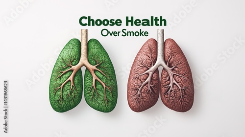 Choose health over smoke a powerful antismoking poster digital art modern design inspirational environment