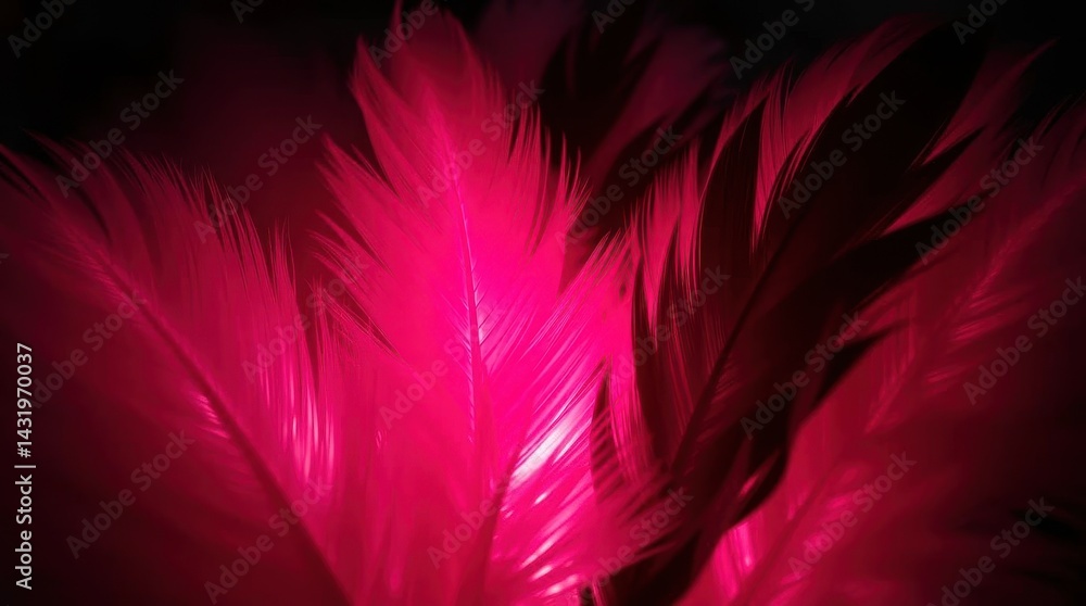 Obraz premium Close-Up of Vibrant Pink Feathers in Abstract Arrangement
