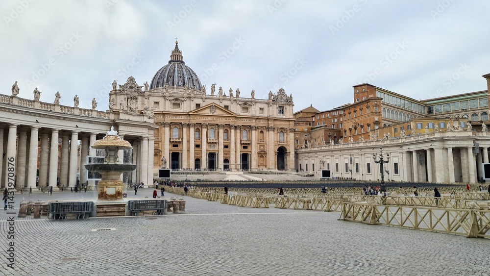 Obraz premium A Walk Through the Vatican: St. Peter's Square and Basilica