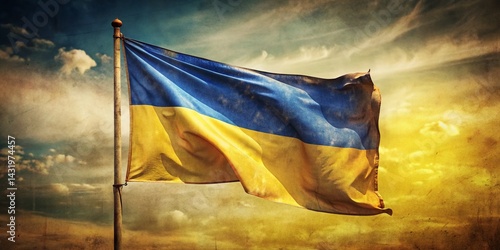 Vintage Ukrainian Flag Waving: Patriotism, History, and National Pride