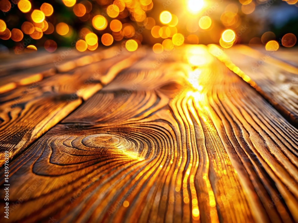 Warm Glow: Macro Photography of Wooden Texture with Soft Lighting