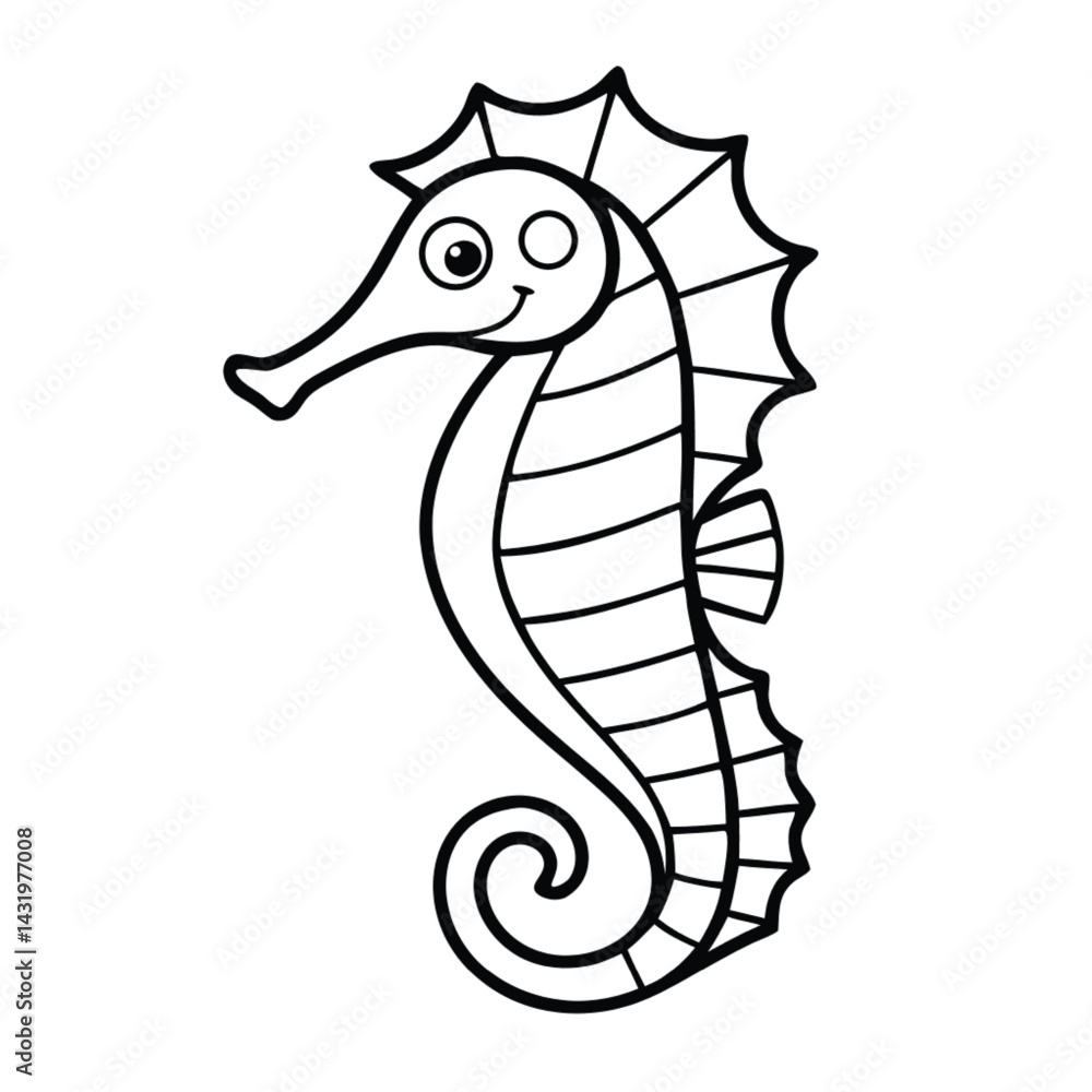 Fototapeta premium Seahorses Coloring Pages For Kids