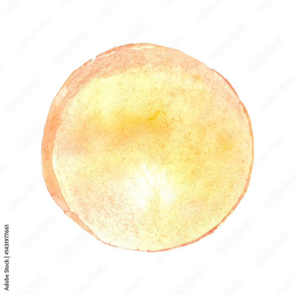 Round watercolor оранжевое spot. Watercolor design element.