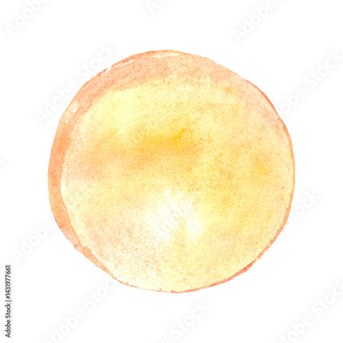 Obraz na płótnie Round watercolor оранжевое spot. Watercolor design element. w salonie