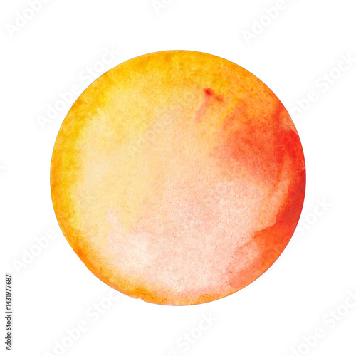 Obraz na płótnie Round watercolor оранжевое spot. Watercolor design element. w salonie