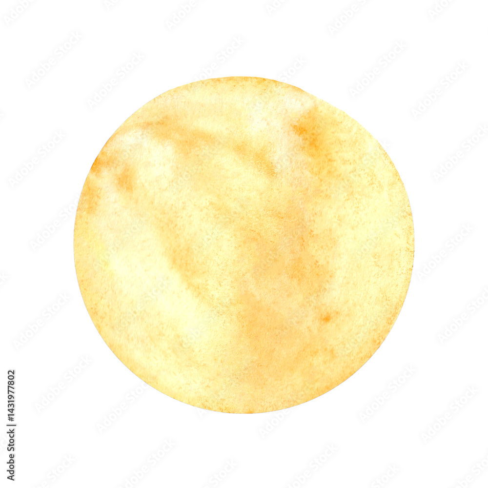 Round watercolor оранжевое spot. Watercolor design element.
