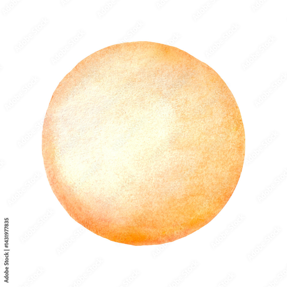 Round watercolor оранжевое spot. Watercolor design element.