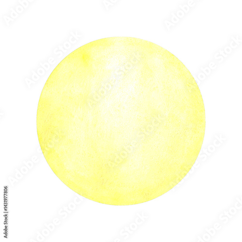 Obraz na płótnie Round watercolor yellow spot. Watercolor design element. w salonie