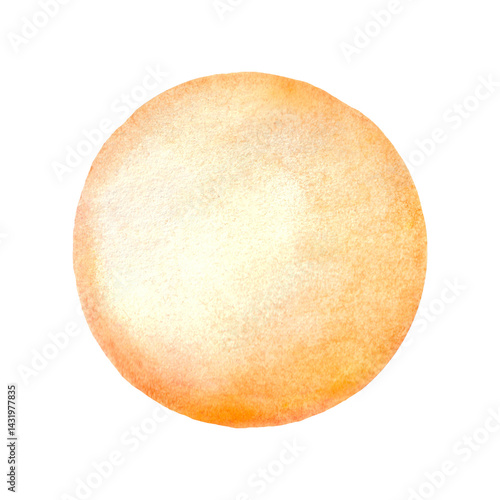 Obraz na płótnie Round watercolor оранжевое spot. Watercolor design element. w salonie