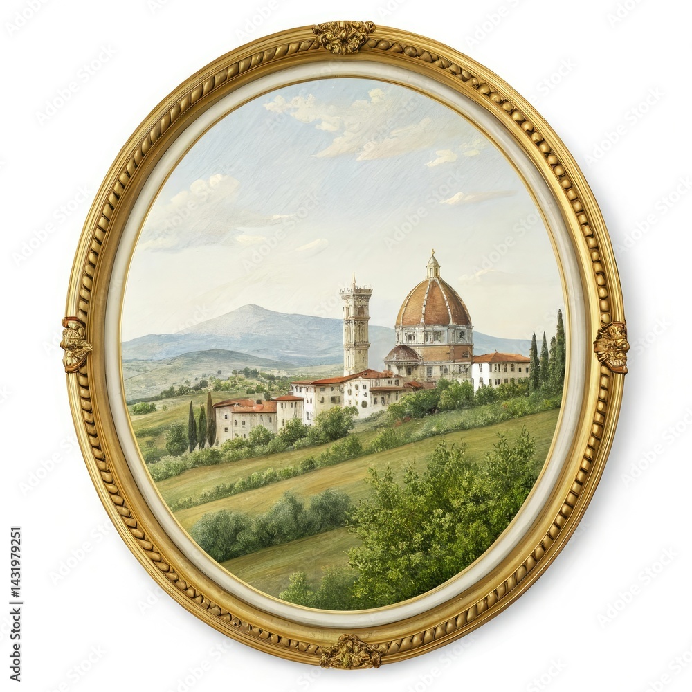 Obraz premium oval frame isolated on white