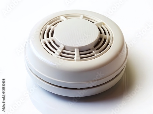 Obraz na płótnie White Background Smoke Detector Fire Alarm Safety Device w salonie