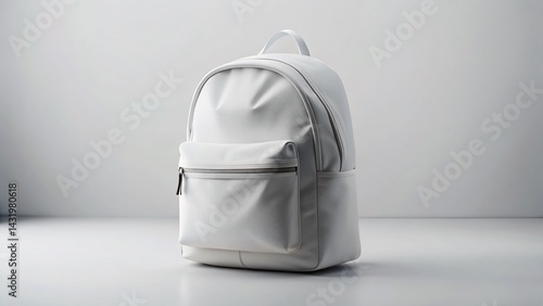 Obraz na płótnie White Backpack Mockup: Front View Isolated on White Background - Perfect for Food Delivery Branding w salonie