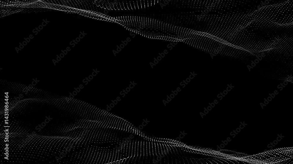 Abstract black backdrop featuring a flowing wave pattern with subtle lines and a digital artistic texture