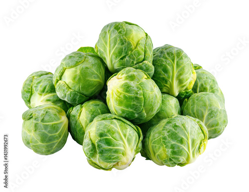 Photography Harvesting fresh brussels sprouts farm market food isolated on transparent backg