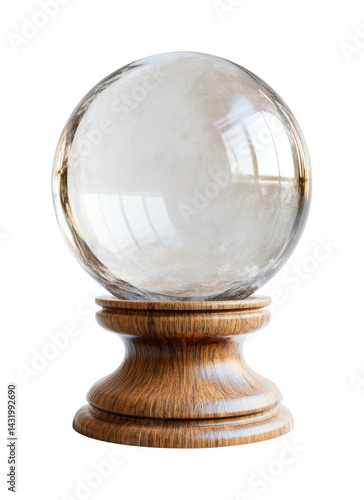 Mystical crystal ball display home office decorative item isolated on transparent background