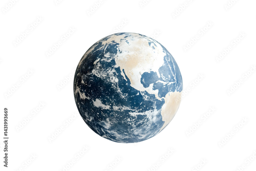 A vibrant earth globe with detailed continents and swirling clouds against a black background space view A vibrant earth globe with detailed continents and swirling clouds against a black background space view