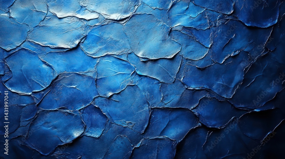 Abstract Blue Textured Background: Deep Cobalt Hues and Irregular Patterns