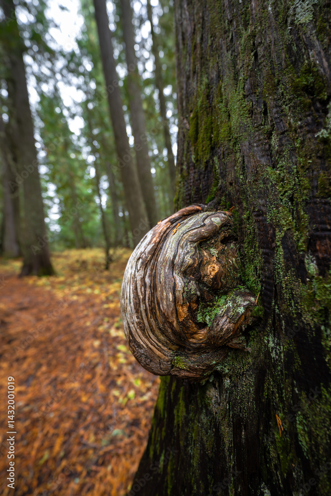 Hobo Cedar Grove Botanical Area with Burl on a Western Red Cedar (Thuja plicata) in Idaho