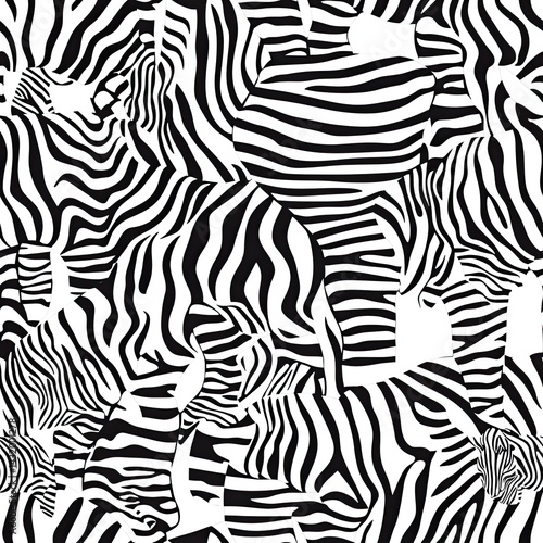 Striking Zebra Stripes Abstract Seamless Pattern Design for Fashion and Textile
