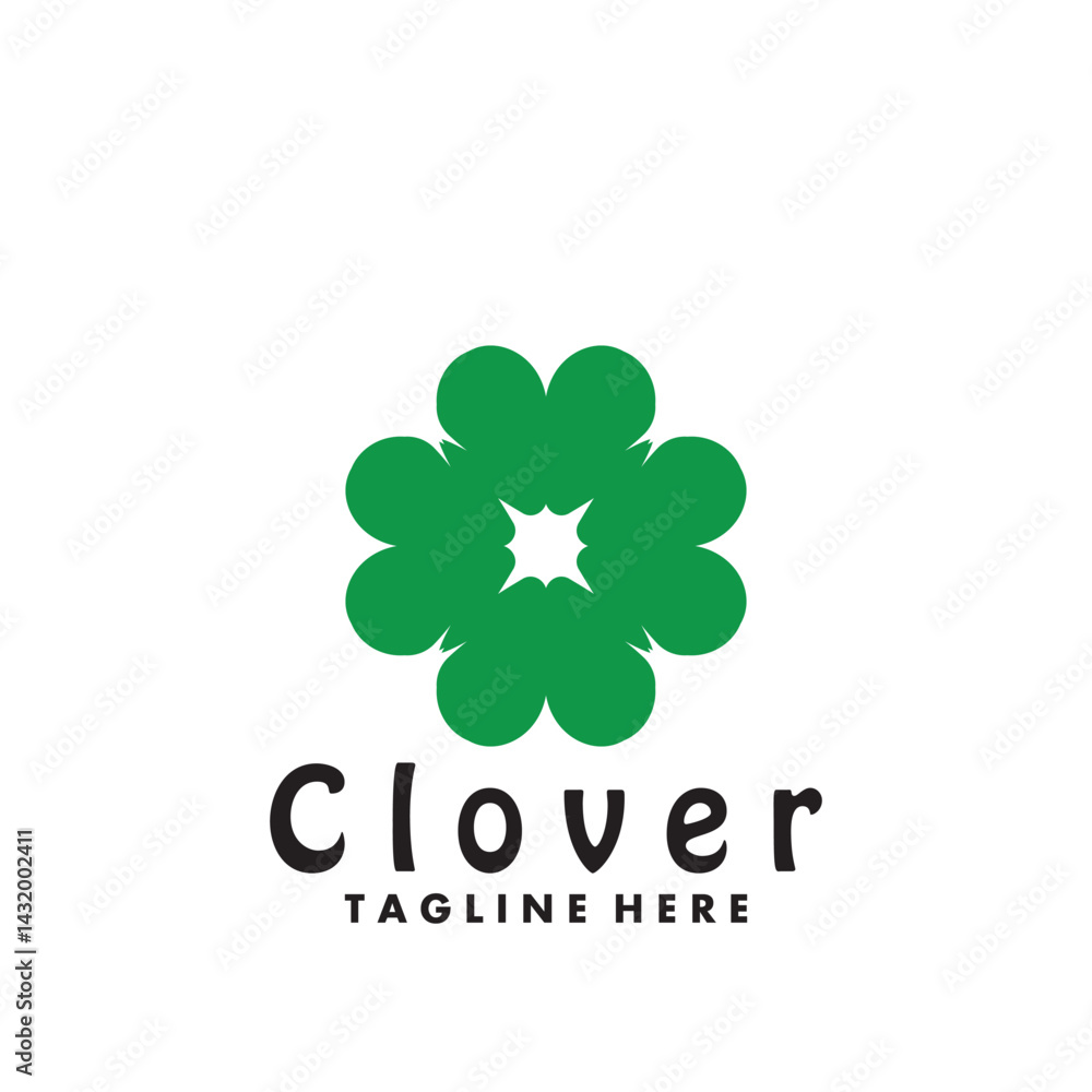 Fototapeta premium clover leaf green logo vector illustration design template