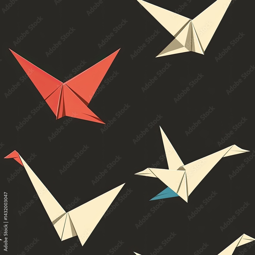 Elegant Origami Birds: A Symphony of Paper and Color Elegant Origami Birds: A Symphony of Paper and Color