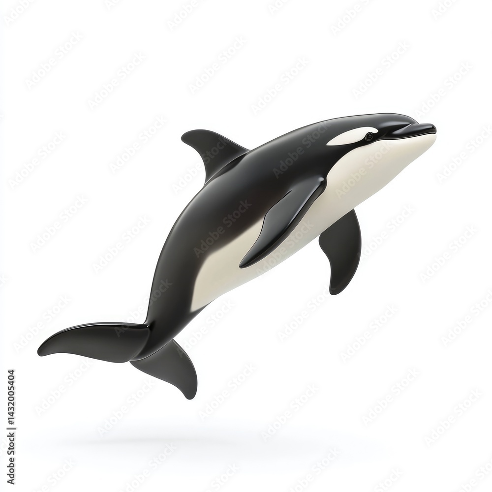 Fototapeta premium Orca leaping gracefully above the water's surface.
