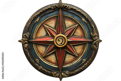 Ornate Compass Rose Wall Decor Vintage Nautical Star Design Decorative Art Antique Style Ho
