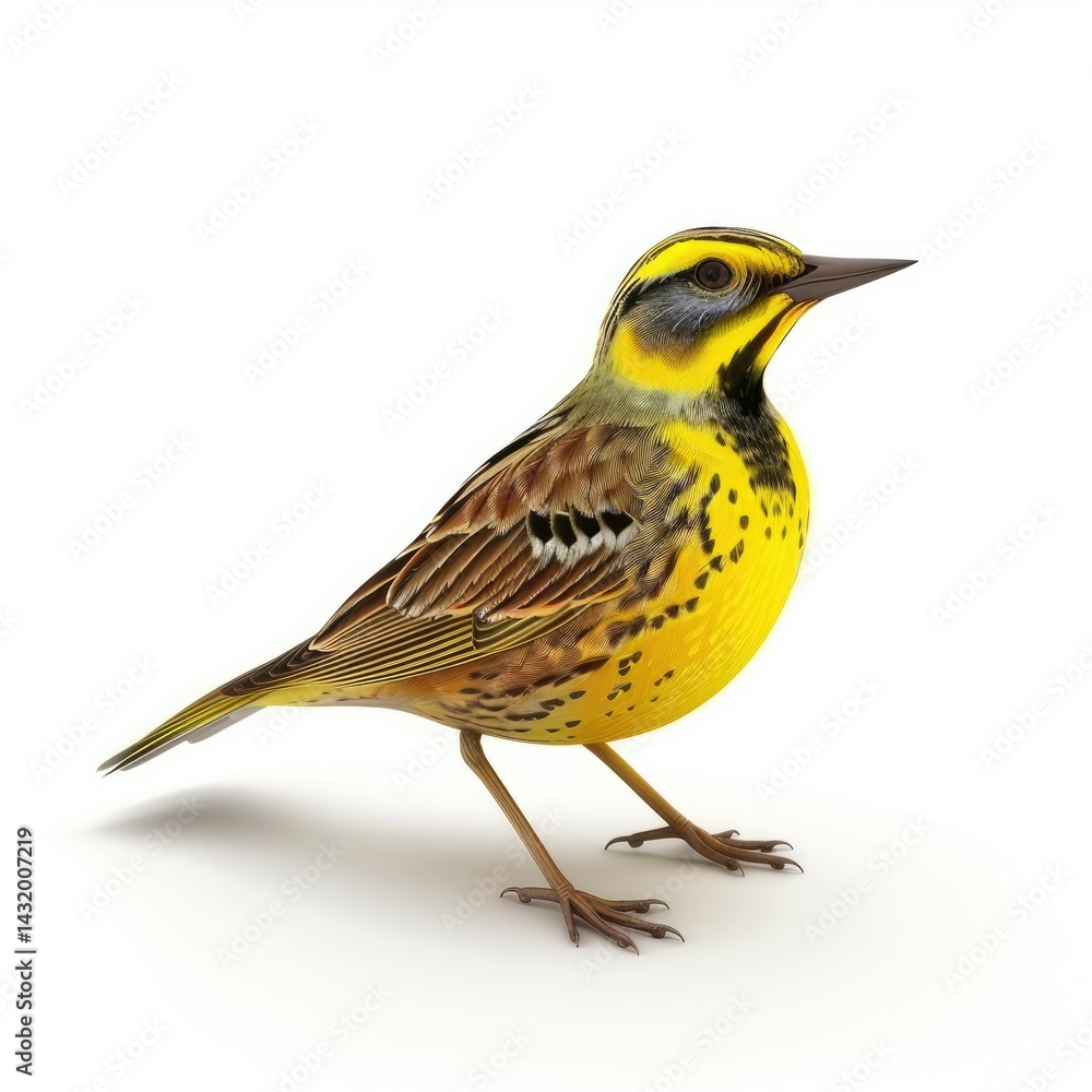 Obraz premium Yellow-spotted sparrow, a vibrant, small songbird.