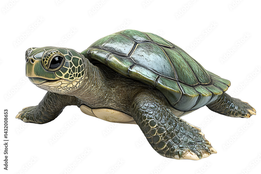 Fototapeta premium Sea Turtle Ocean Reptile Wildlife Animal Green Shell Aquatic Life Nature Photography Clos
