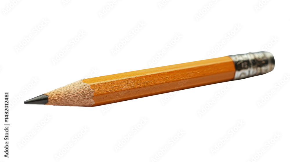 Pencil education writing eraser isolated on white transparent background