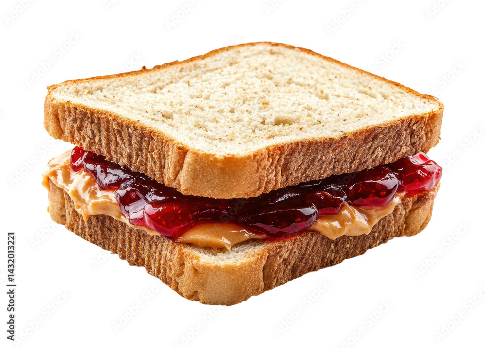 Φωτογραφία Delicious peanut butter and jelly sandwich kitchen food home comfort food isolat