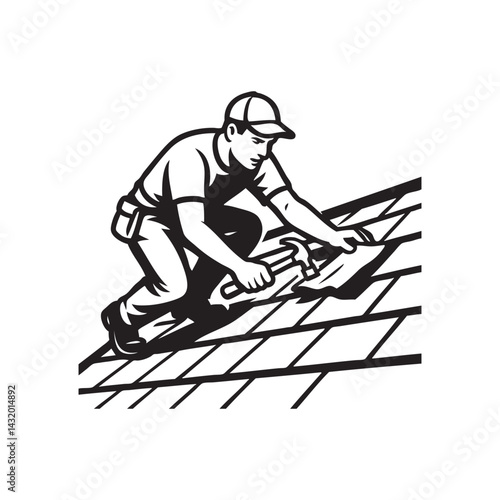 man are repairing the roof of the house