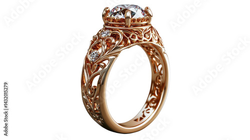 Obraz na płótnie Ring gemstone jewelry gold isolated on white transparent background w salonie