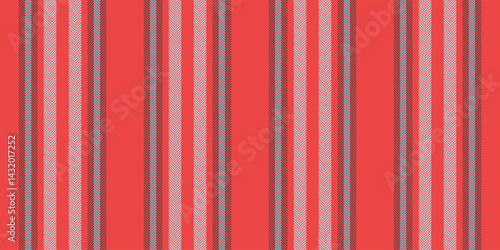 Crease background pattern seamless, covering vector textile fabric. Picture stripe texture lines vertical in red and light colors.